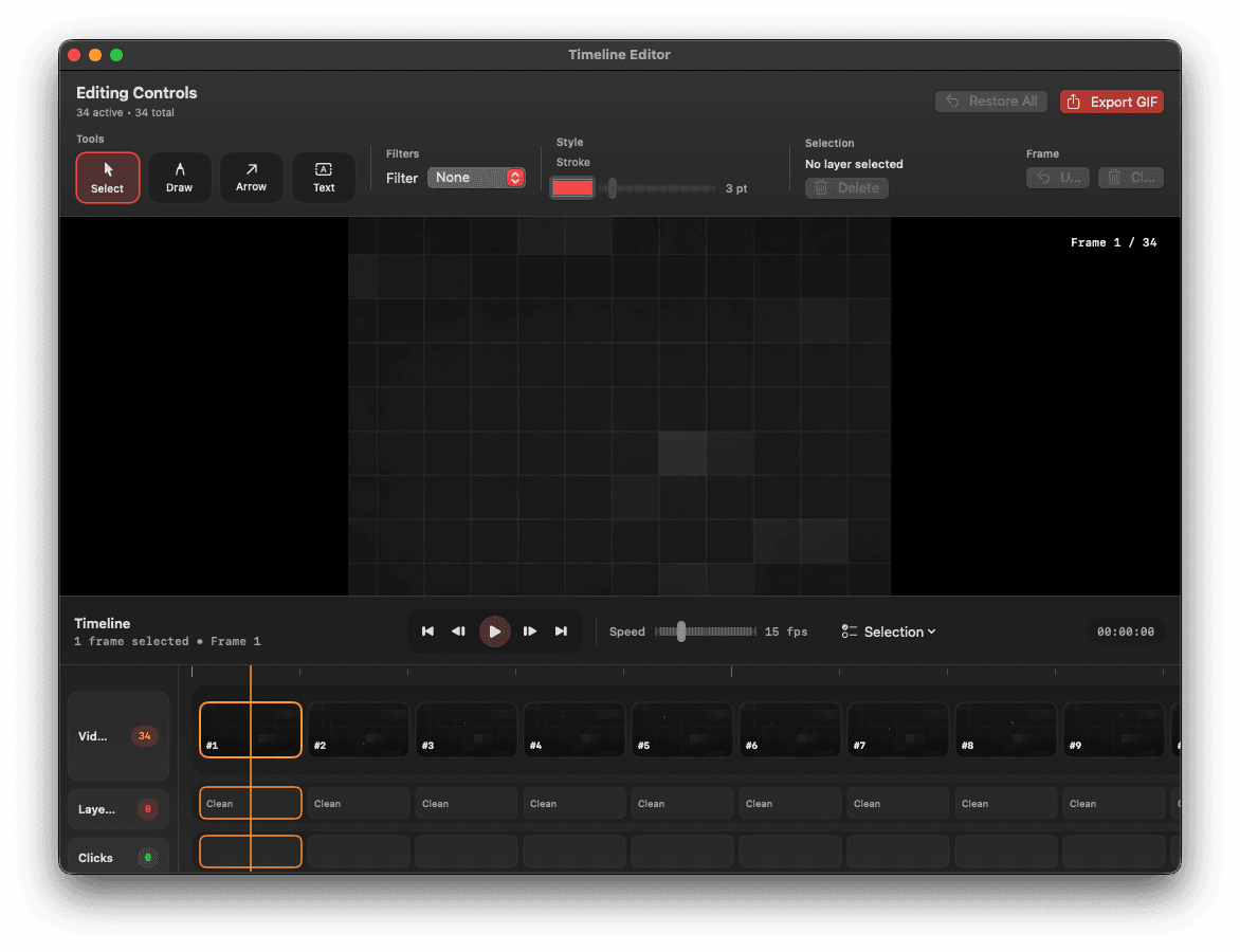 Gifnex timeline editor